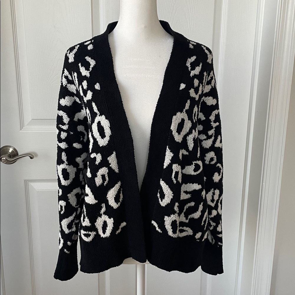 Express Black and White Leopard Print Women's Sweater